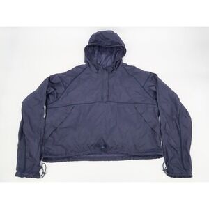Outdoor Voices Women's Large Navy Packable Windbreaker Jacket Lightweight Nylon